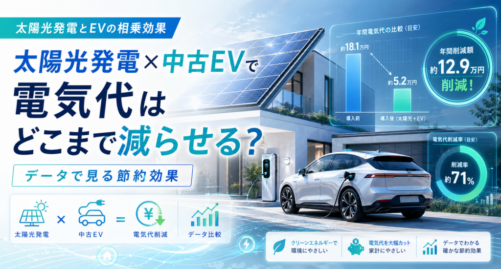 太陽光発電×中古EVで電気代はどこまで減らせる？ データで見る節約効果