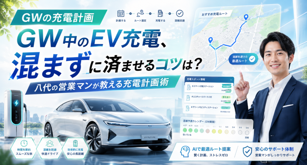 GW中のEV充電、混まずに済ませるコツは？ 八代の営業マンが教える充電計画術