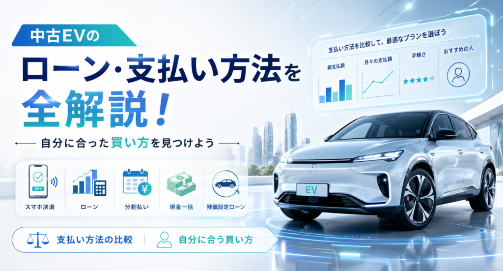 中古EVのローン・支払い方法を全解説！ 自分に合った買い方を見つけよう